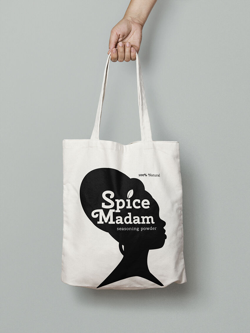 Spice Madam tote bag mockup